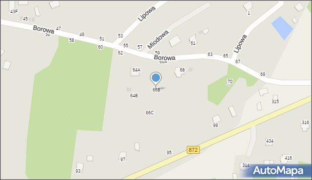 Nowa Dęba, Borowa, 66B, mapa Nowa Dęba