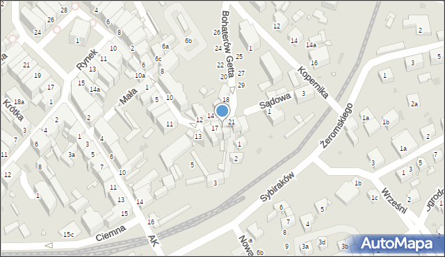Nowa Ruda, Bohaterów Getta, 19, mapa Nowa Ruda