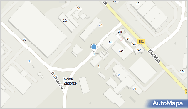 Nowa Ruda, Bożkowska, 1, mapa Nowa Ruda