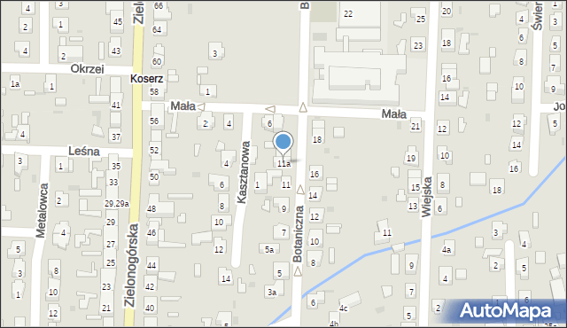 Nowa Sól, Botaniczna, 11a, mapa Nowa Sól