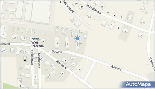 Nowa Wieś Rzeczna, Boczna, 3, mapa Nowa Wieś Rzeczna