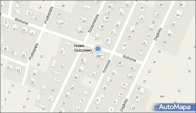 Nowe Gulczewo, Bohuna, 16A, mapa Nowe Gulczewo