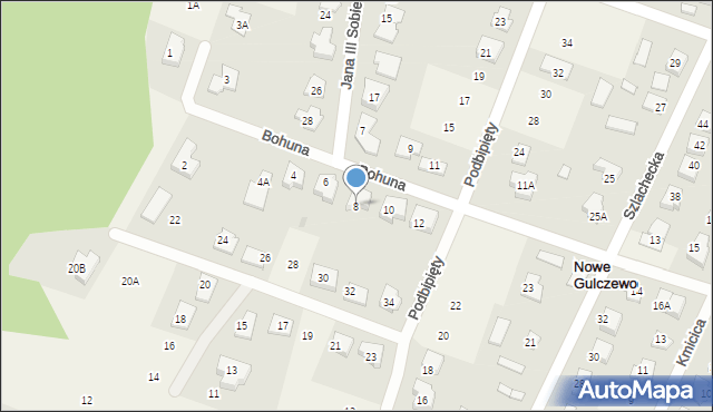 Nowe Gulczewo, Bohuna, 8, mapa Nowe Gulczewo