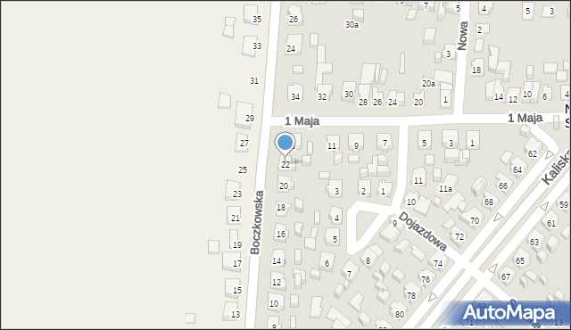 Nowe Skalmierzyce, Boczkowska, 22, mapa Nowe Skalmierzyce