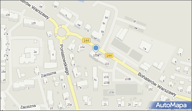 Nowogard, Bohaterów Warszawy, 103a, mapa Nowogard