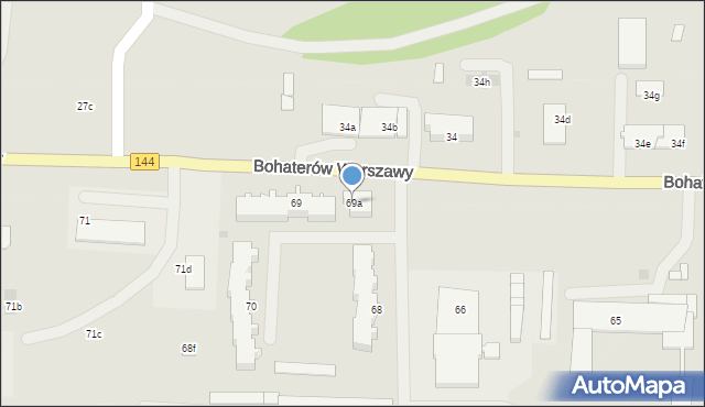 Nowogard, Bohaterów Warszawy, 69a, mapa Nowogard