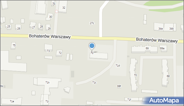 Nowogard, Bohaterów Warszawy, 71, mapa Nowogard