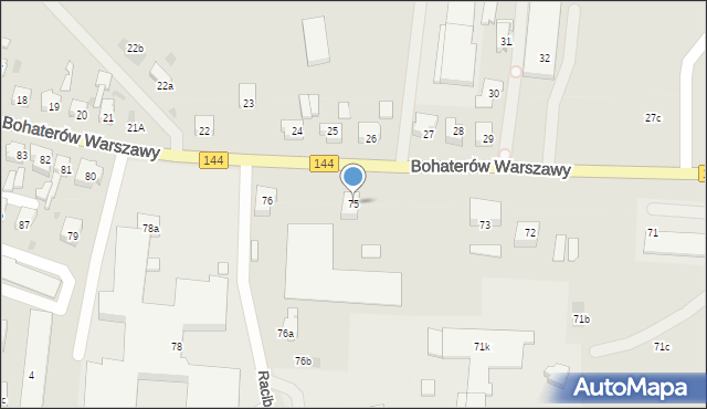 Nowogard, Bohaterów Warszawy, 75, mapa Nowogard