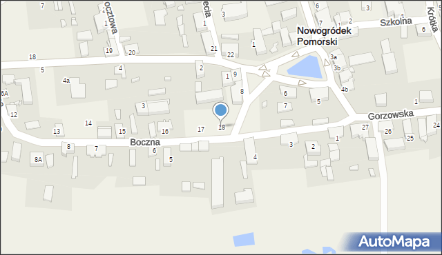Nowogródek Pomorski, Boczna, 18, mapa Nowogródek Pomorski