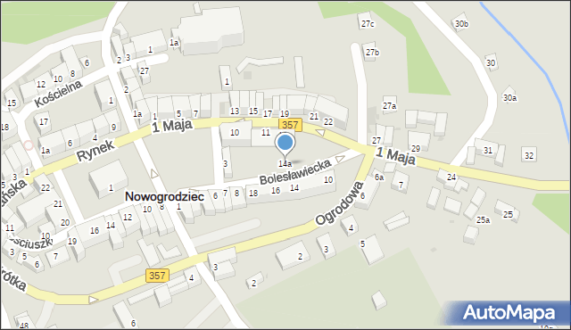 Nowogrodziec, Bolesławiecka, 14a, mapa Nowogrodziec