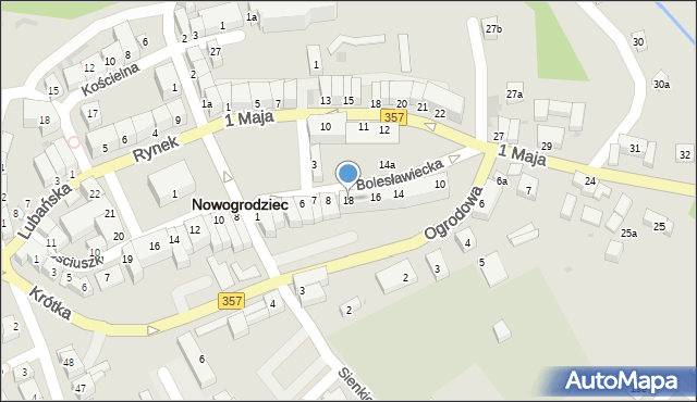 Nowogrodziec, Bolesławiecka, 18, mapa Nowogrodziec