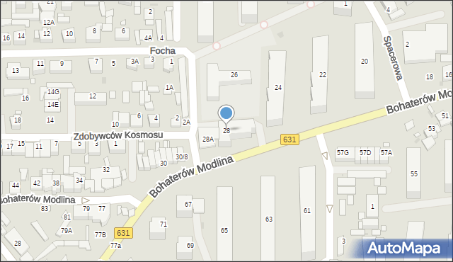 Nowy Dwór Mazowiecki, Bohaterów Modlina, 28, mapa Nowy Dwór Mazowiecki