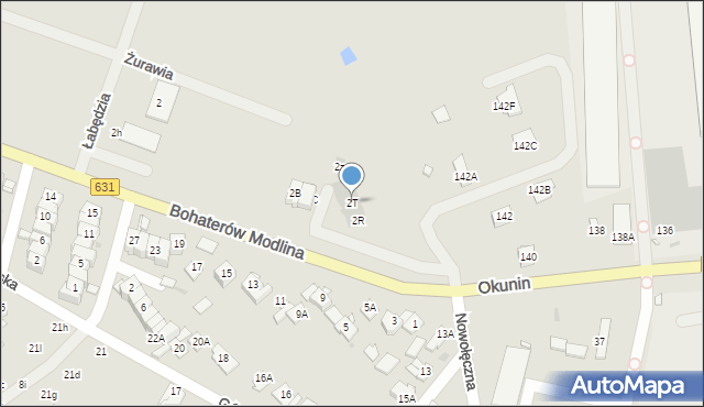 Nowy Dwór Mazowiecki, Bohaterów Modlina, 2T, mapa Nowy Dwór Mazowiecki