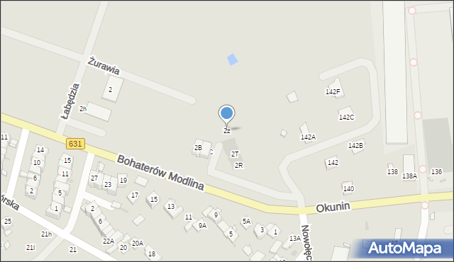 Nowy Dwór Mazowiecki, Bohaterów Modlina, 2z, mapa Nowy Dwór Mazowiecki