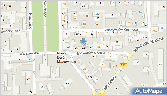 Nowy Dwór Mazowiecki, Bohaterów Modlina, 44, mapa Nowy Dwór Mazowiecki