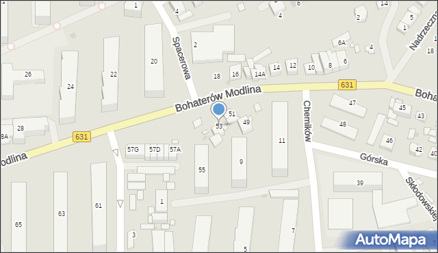 Nowy Dwór Mazowiecki, Bohaterów Modlina, 53, mapa Nowy Dwór Mazowiecki