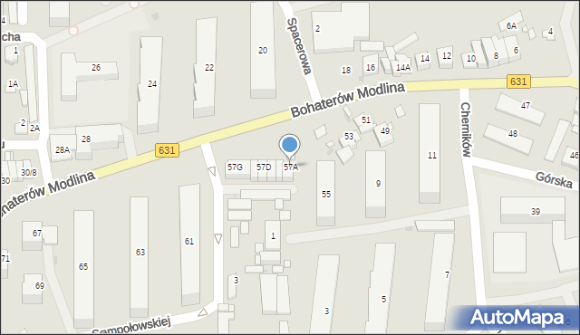 Nowy Dwór Mazowiecki, Bohaterów Modlina, 57A, mapa Nowy Dwór Mazowiecki