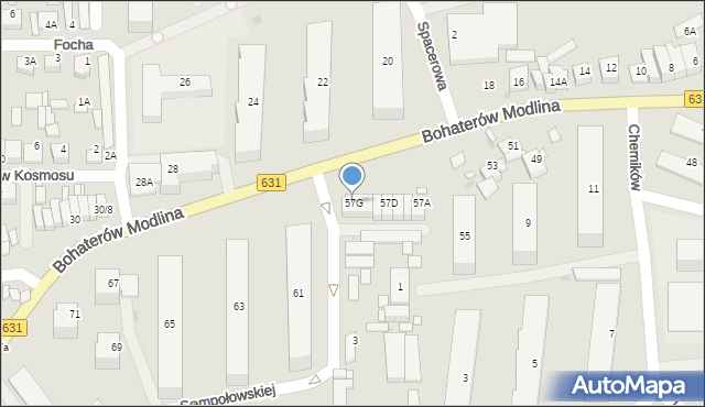 Nowy Dwór Mazowiecki, Bohaterów Modlina, 57G, mapa Nowy Dwór Mazowiecki