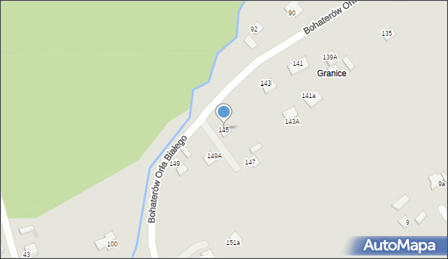 Nowy Sącz, Bohaterów Orła Białego, 145, mapa Nowego Sącza