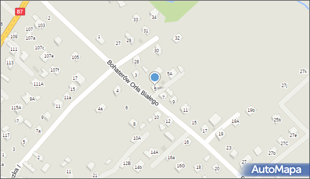 Nowy Sącz, Bohaterów Orła Białego, 5, mapa Nowego Sącza