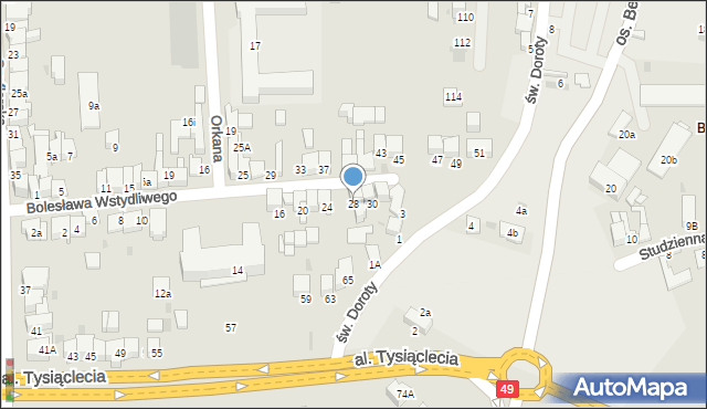 Nowy Targ, Bolesława Wstydliwego, 28, mapa Nowego Targu