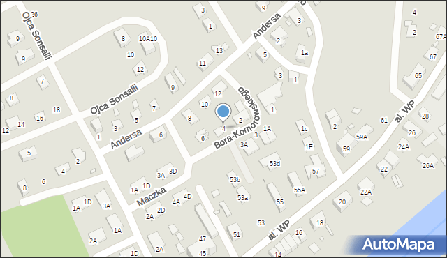 Nysa, Bora-Komorowskiego Tadeusza, gen., 4, mapa Nysy