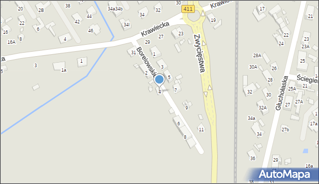 Nysa, Borelowskiego-Lelewela Marcina, 4, mapa Nysy