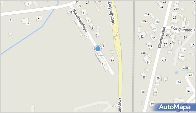 Nysa, Borelowskiego-Lelewela Marcina, 6, mapa Nysy