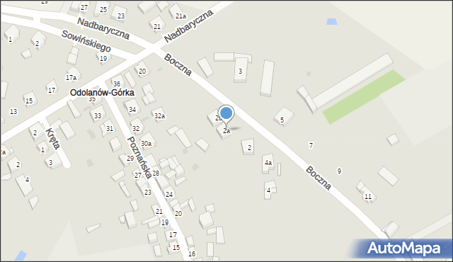 Odolanów, Boczna, 2a, mapa Odolanów