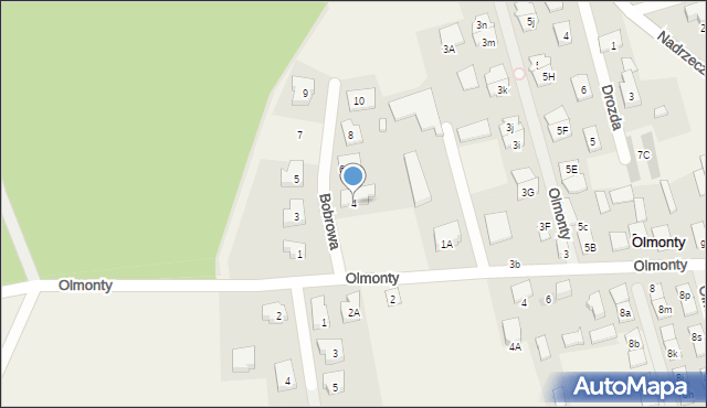 Olmonty, Bobrowa, 4, mapa Olmonty