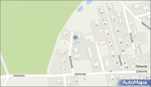 Olmonty, Bobrowa, 8, mapa Olmonty