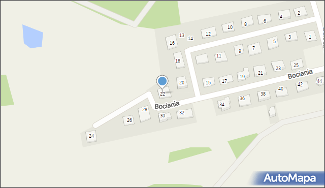 Olmonty, Bociania, 22, mapa Olmonty