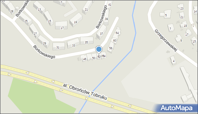 Olsztyn, Borkowskiego Tadeusza, ks., 52, mapa Olsztyna