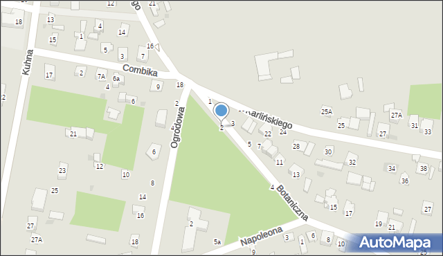 Olsztyn, Botaniczna, 2, mapa Olsztyna