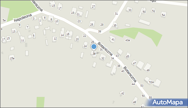 Olsztyn, Botaniczna, 28, mapa Olsztyna