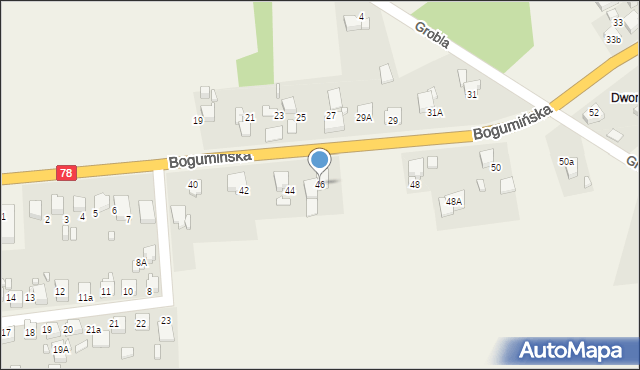 Olza, Bogumińska, 46, mapa Olza