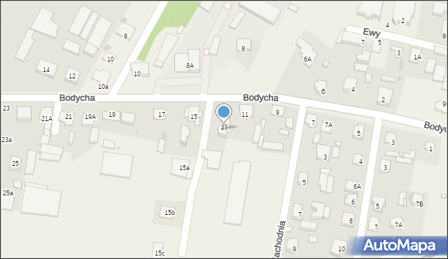 Opacz-Kolonia, Bodycha Stanisława, 13a, mapa Opacz-Kolonia