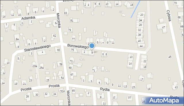 Opole, Borowskiego Tadeusza, 4, mapa Opola