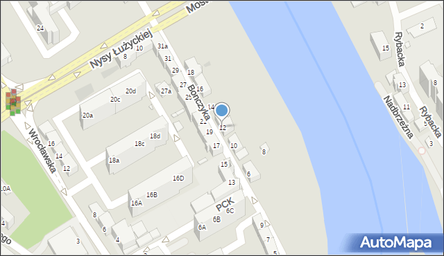 Opole, Bonczyka Norberta, ks., 12, mapa Opola