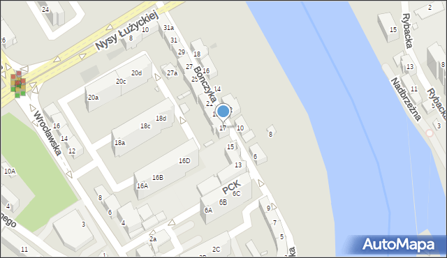 Opole, Bonczyka Norberta, ks., 17, mapa Opola