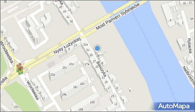 Opole, Bonczyka Norberta, ks., 18, mapa Opola