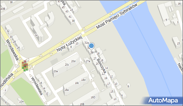 Opole, Bonczyka Norberta, ks., 29, mapa Opola