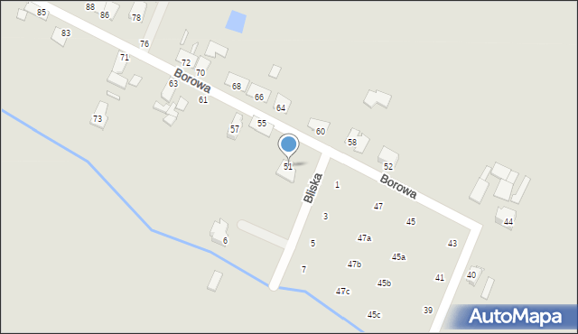 Opole, Borowa, 51, mapa Opola