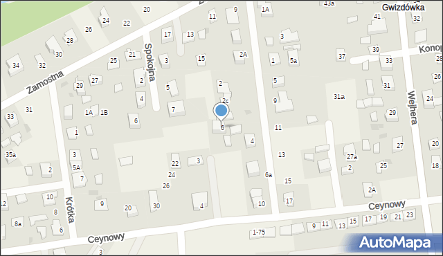 Orle, Boczna, 6, mapa Orle