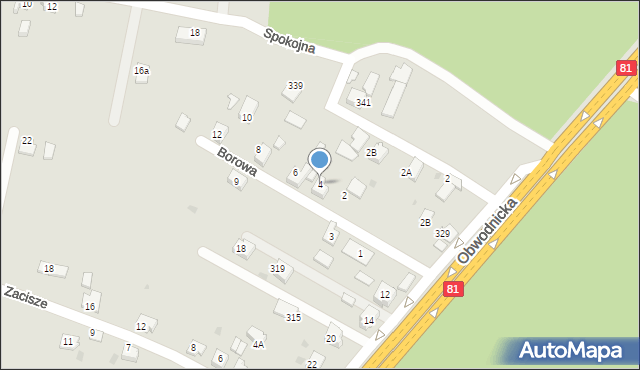 Orzesze, Borowa, 4, mapa Orzesze