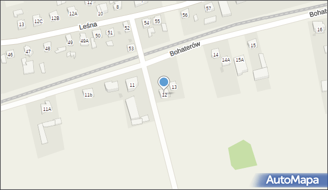 Osiek nad Notecią, Bohaterów, 12, mapa Osiek nad Notecią