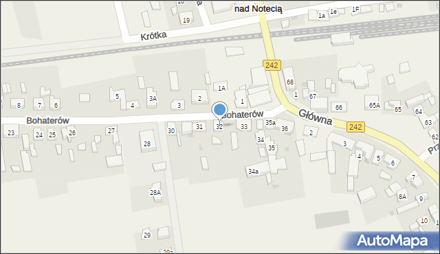 Osiek nad Notecią, Bohaterów, 32, mapa Osiek nad Notecią