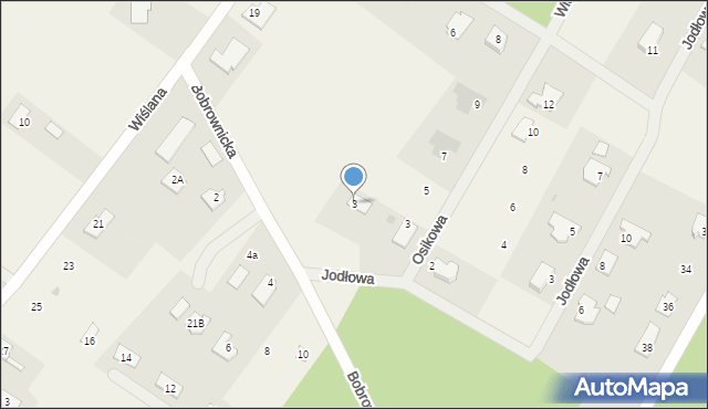 Osiek nad Wisłą, Bobrownicka, 3, mapa Osiek nad Wisłą