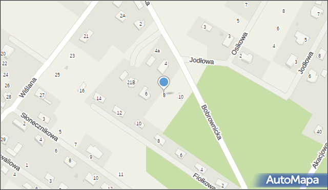 Osiek nad Wisłą, Bobrownicka, 8, mapa Osiek nad Wisłą