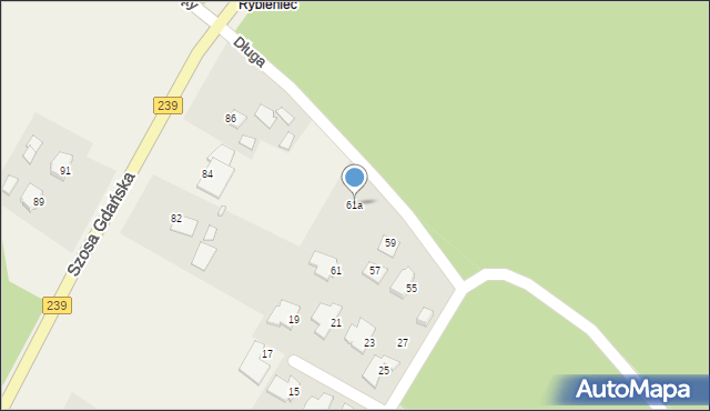 Osielsko, Boczna, 61a, mapa Osielsko